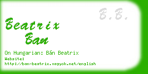 beatrix ban business card